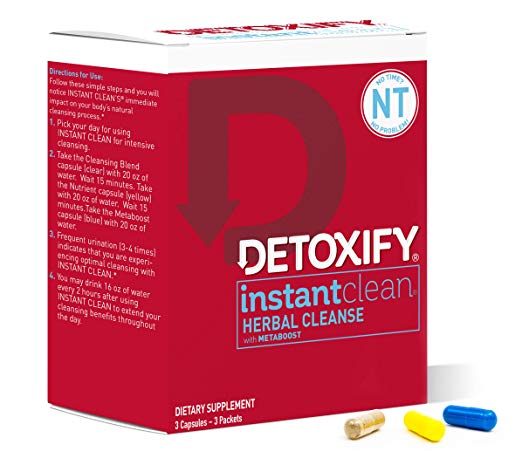 Detoxify Instant Clean detox product bottle with label and cap, designed for quick cleansing and detoxification.