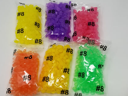 Set of 100 King Sting Mini Pop Top Trash Can bottles, small plastic containers with pop-up lids, compact and lightweight.