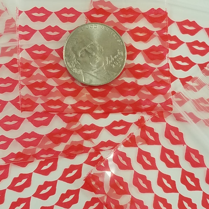 2015 Original Mini Ziplock 2.5mil Plastic Bags 2" x 1" Reclosable Baggies (Lips) - The Baggie Store