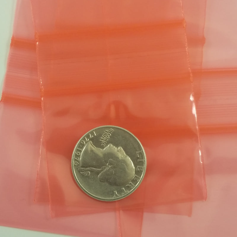 2015 Original Mini Ziplock 2.5mil Plastic Bags 2" x 1" Reclosable Baggies (Red) - The Baggie Store