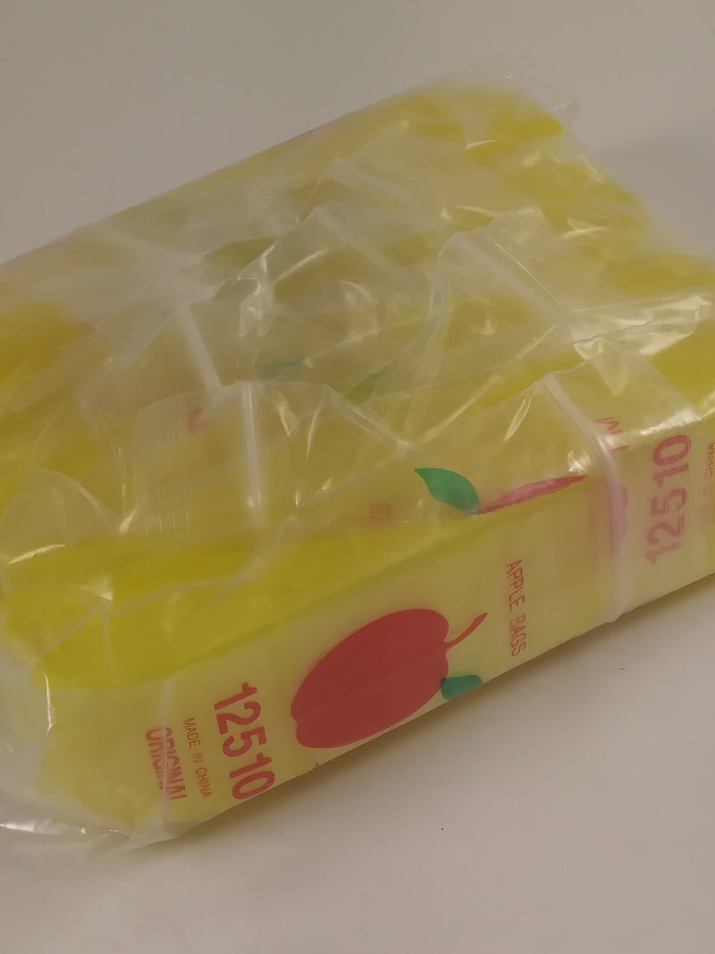 12510 Original Mini Ziplock 2.5mil Plastic Bags 1.25" x 1" Reclosable Baggies (Yellow) - The Baggie Store