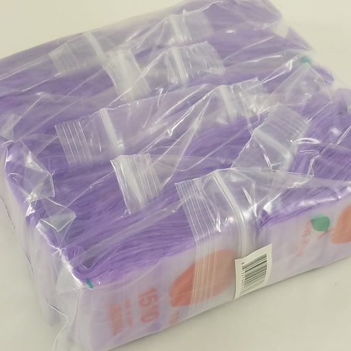 1510 Original Mini Ziplock 2.5mil Plastic Bags 1.5" x 1" Reclosable Baggies (Purple) - The Baggie Store
