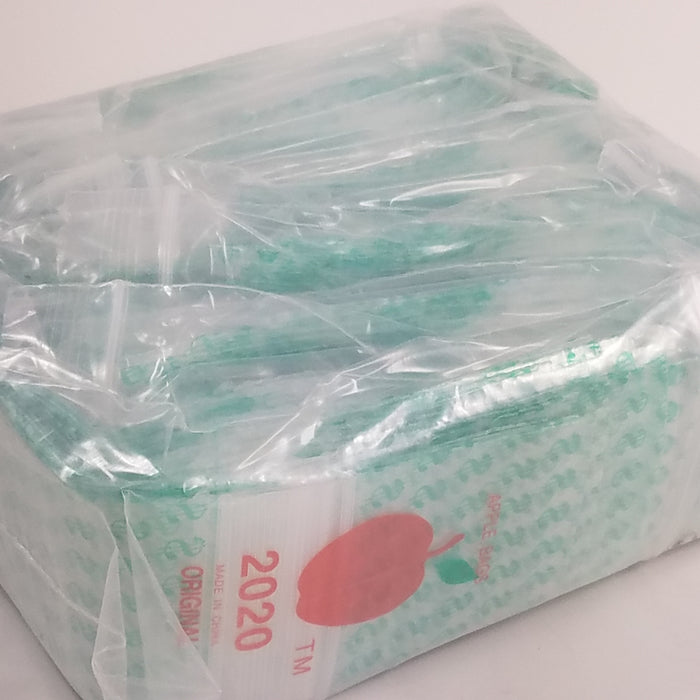 200 Resealable Mini Baggies, Pink, Blue, Green, Apple Bags