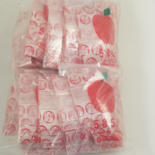 5858 Original Mini Ziplock 2.5mil Plastic Bags 5/8" x 5/8" Reclosable Baggies (Red Dog) - The Baggie Store