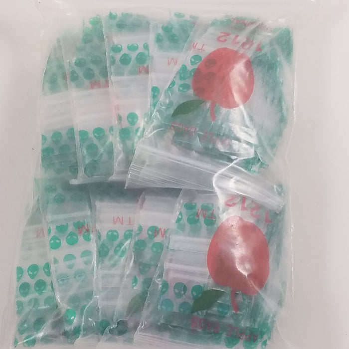 1212 Original Mini Ziplock 2.5mil Plastic Bags 1/2" x 1/2" Reclosable Baggies (Alien) - The Baggie Store