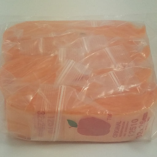 12510 Original Mini Ziplock 2.5mil Plastic Bags 1.25" x 1" Reclosable Baggies (Orange) - The Baggie Store
