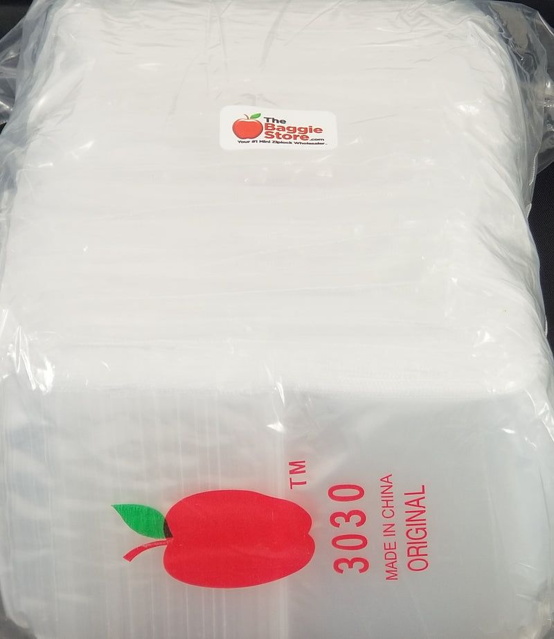 3030 Original Mini Ziplock 2.5mil Plastic Bags 3" x 3" Reclosable Baggies (Clear) - The Baggie Store