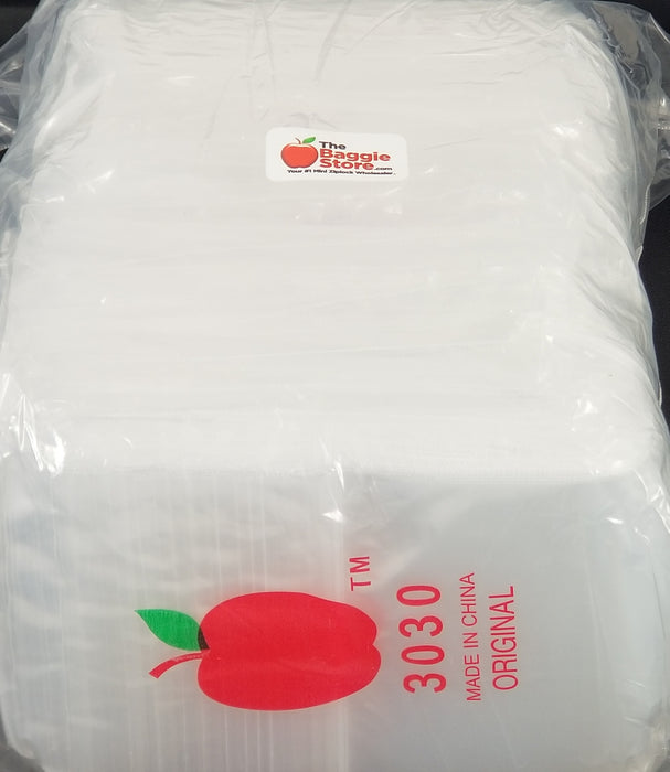 3030 Original Mini Ziplock 2.5mil Plastic Bags 3" x 3" Reclosable Baggies (Clear) - The Baggie Store