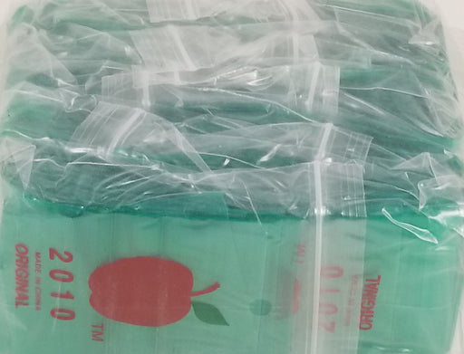 2010 Original Mini Ziplock 2.5mil Plastic Bags 2" x 1" Reclosable Baggies (Green) - The Baggie Store