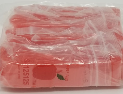 125125-S Original Mini Ziplock 2.5mil Plastic Bags 1.25" x 1.25" Reclosable Baggies (Red) - The Baggie Store