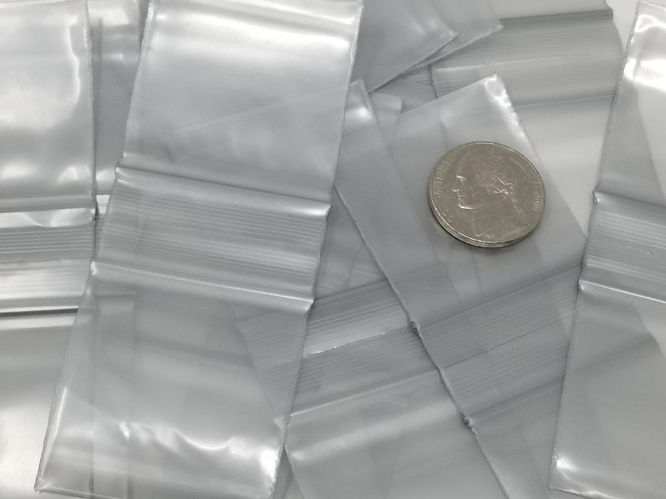 1515 Original Mini Ziplock 2.5mil Plastic Bags 1.5" x 1" Reclosable Baggies (Silver) - The Baggie Store