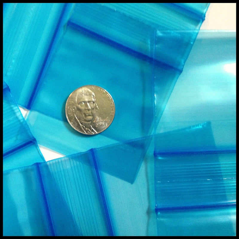 2020 Original Mini Ziplock 2.5mil Plastic Bags 2" x 2" Reclosable Baggies (Blue) - The Baggie Store