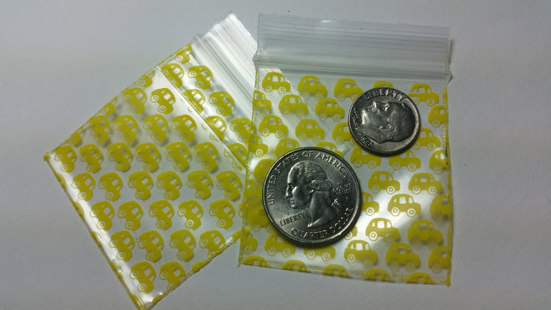 2020 Original Mini Ziplock 2.5mil Plastic Bags 2" x 2" Reclosable Baggies (Taxi Cab) - The Baggie Store