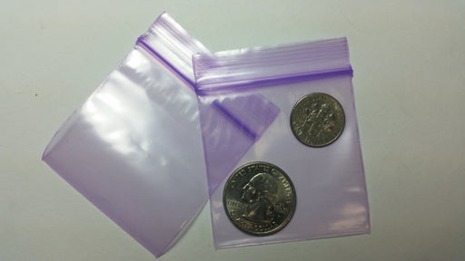 2020 Original Mini Ziplock 2.5mil Plastic Bags 2" x 2" Reclosable Baggies (Purple) - The Baggie Store