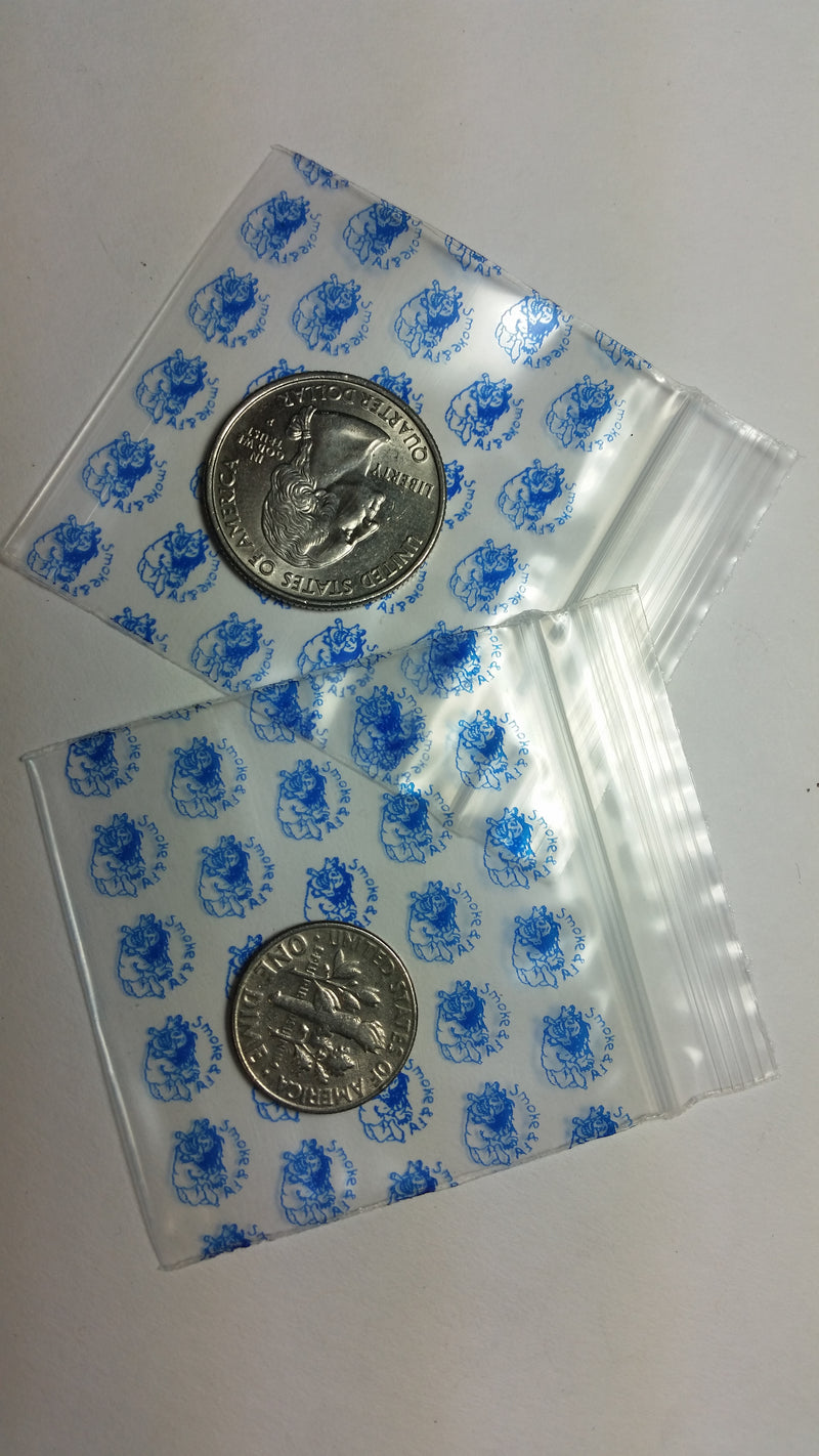 2020 Original Mini Ziplock 2.5mil Plastic Bags 2" x 2" Reclosable Baggies (Smoke & Fly) - The Baggie Store
