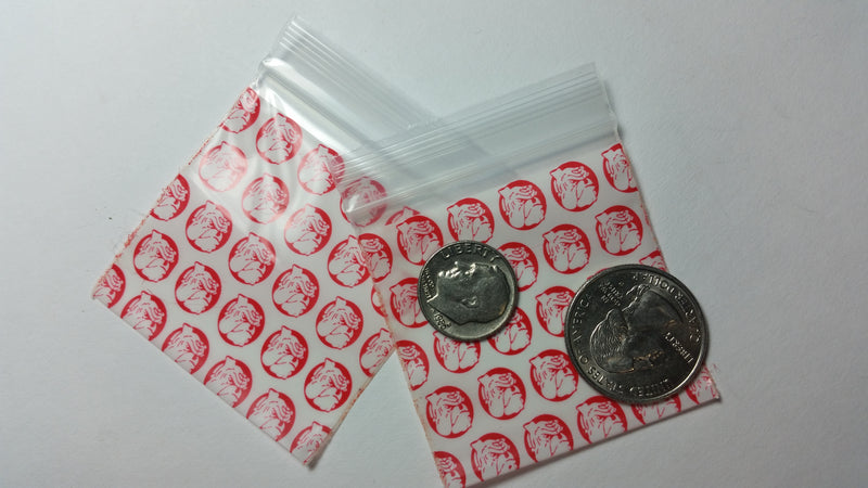 2020 Original Mini Ziplock 2.5mil Plastic Bags 2" x 2" Reclosable Baggies (Red Dog) - The Baggie Store