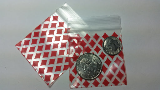 2020 Original Mini Ziplock 2.5mil Plastic Bags 2" x 2" Reclosable Baggies (Red Diamonds) - The Baggie Store