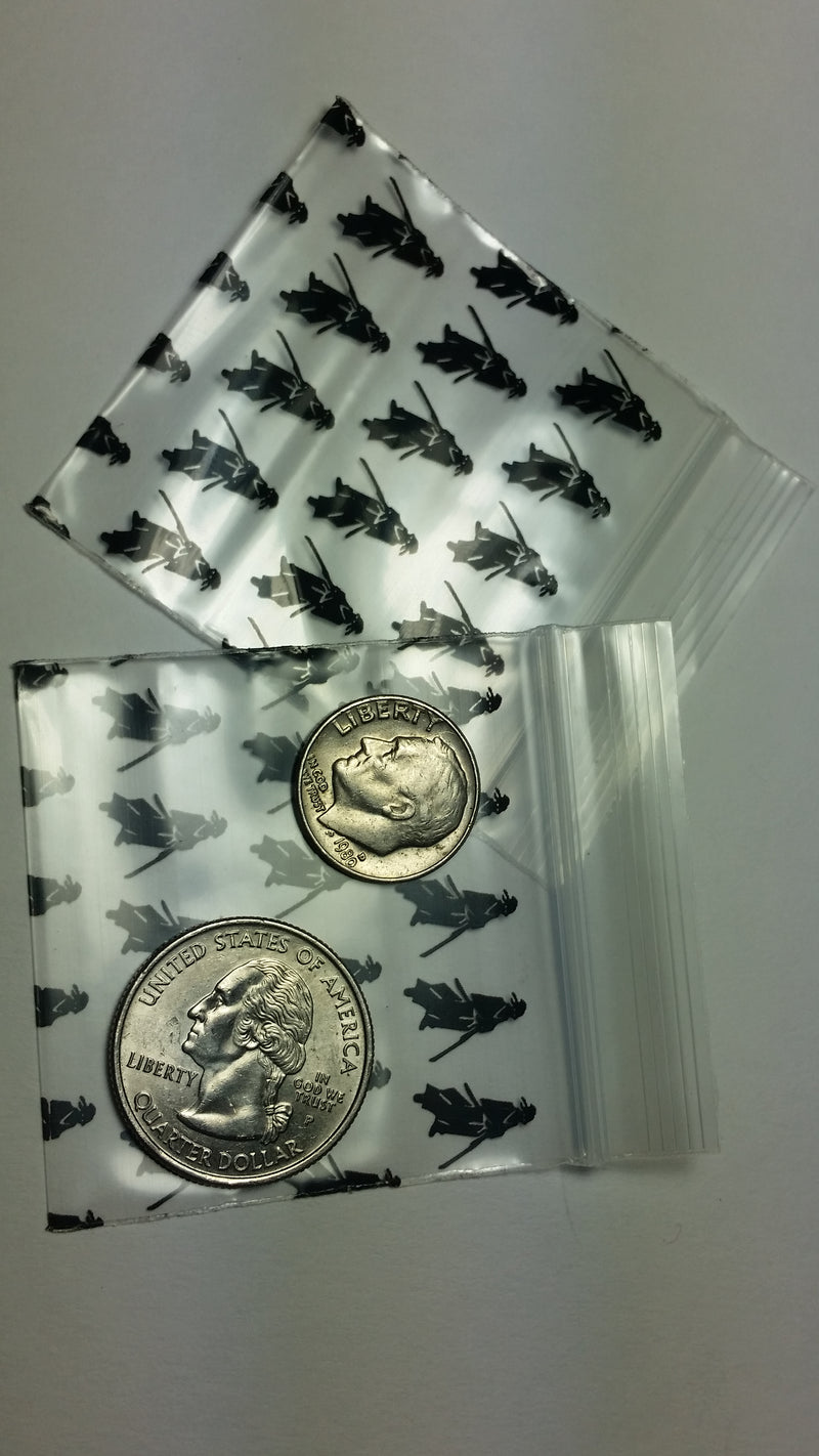 2020 Original Mini Ziplock 2.5mil Plastic Bags 2" x 2" Reclosable Baggies (Samurai Ninja) - The Baggie Store