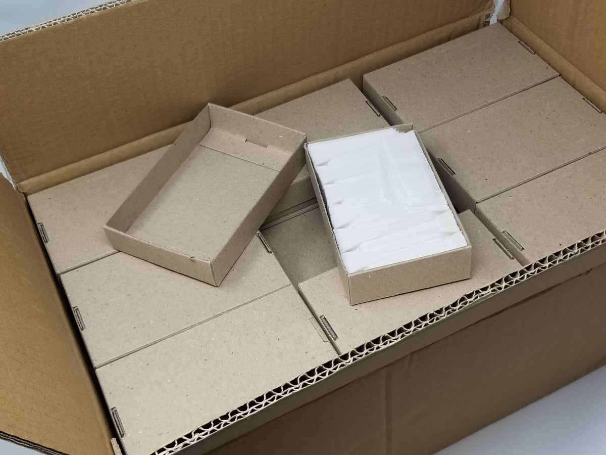 White vellum glassine stamp wax paper envelope bags by Stamp Collectors, moisture-resistant wax bags for stamps and collectibles.