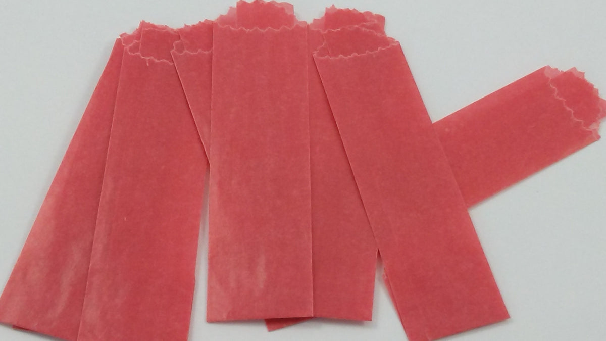 Red Vellum Glassine Stamp Wax Paper Envelope Bags from Stamp Collectors Moisture Resistant Bags, featuring smooth, translucent wax paper design.
