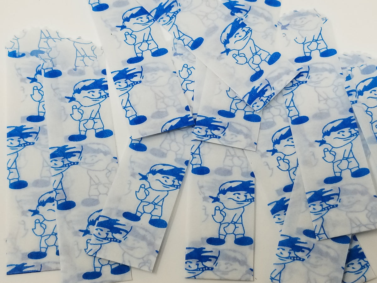 Blue vellum glassine stamp wax paper envelope bags from Stamp Collectors moisture resistant wax bags collection.