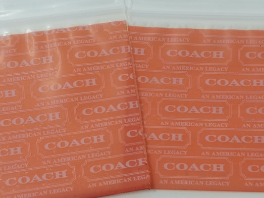 Resealable bags from Original Apple Bags, suitable for storage and packaging, featuring the COACH design in various sizes.