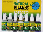 Natural Killers Natural Killer Odor Eliminator Spray in a spray bottle, designed to freshen air and eliminate odors effectively