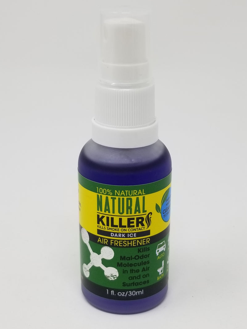 Natural Killers Natural Killer Odor Eliminator Spray, incense/air freshener with floral scent in a spray bottle.