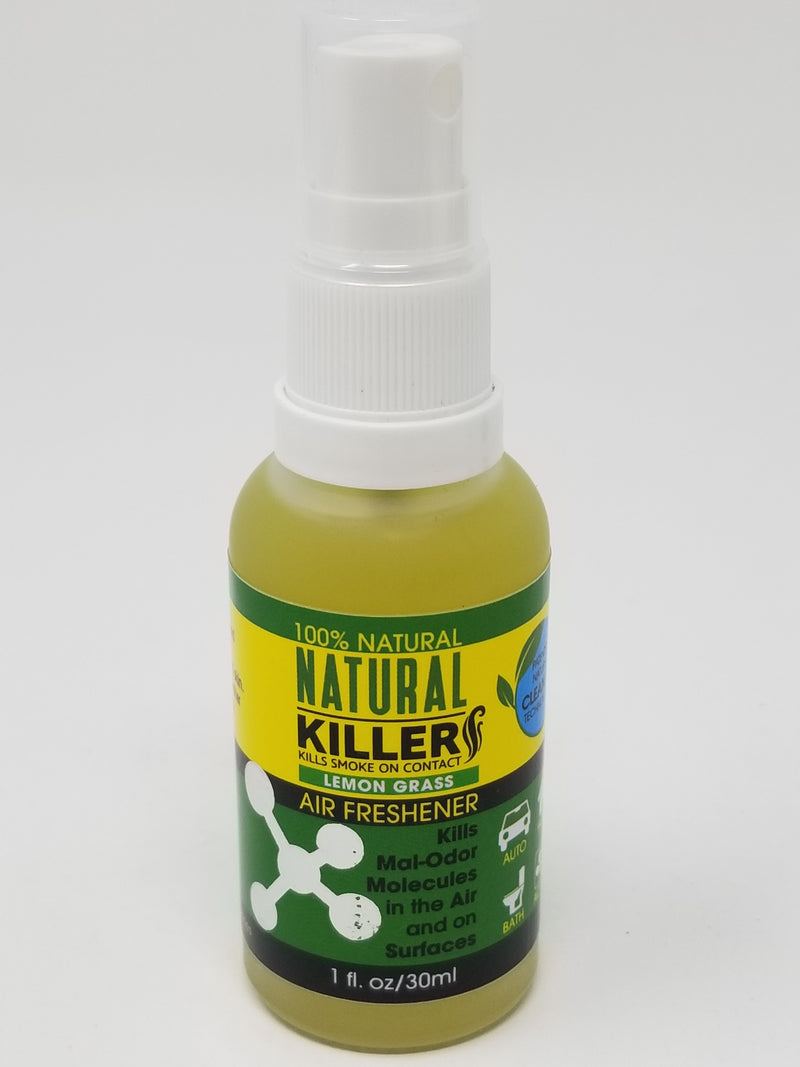 Natural Killers Natural Killer Odor Eliminator spray in a spray bottle, designed for freshening indoor air and eliminating odors.