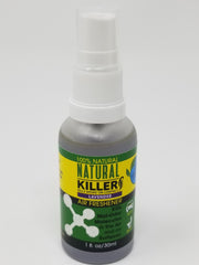 Natural Killers Natural Killer odor eliminator spray, incense air freshener with a sleek bottle design and fresh scent.
