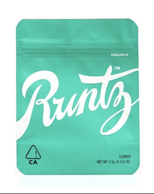 Smell-proof Runtz Mintz matte Mylar bags from The Baggie Store, 50-pack, featuring secure sealing and durable design.