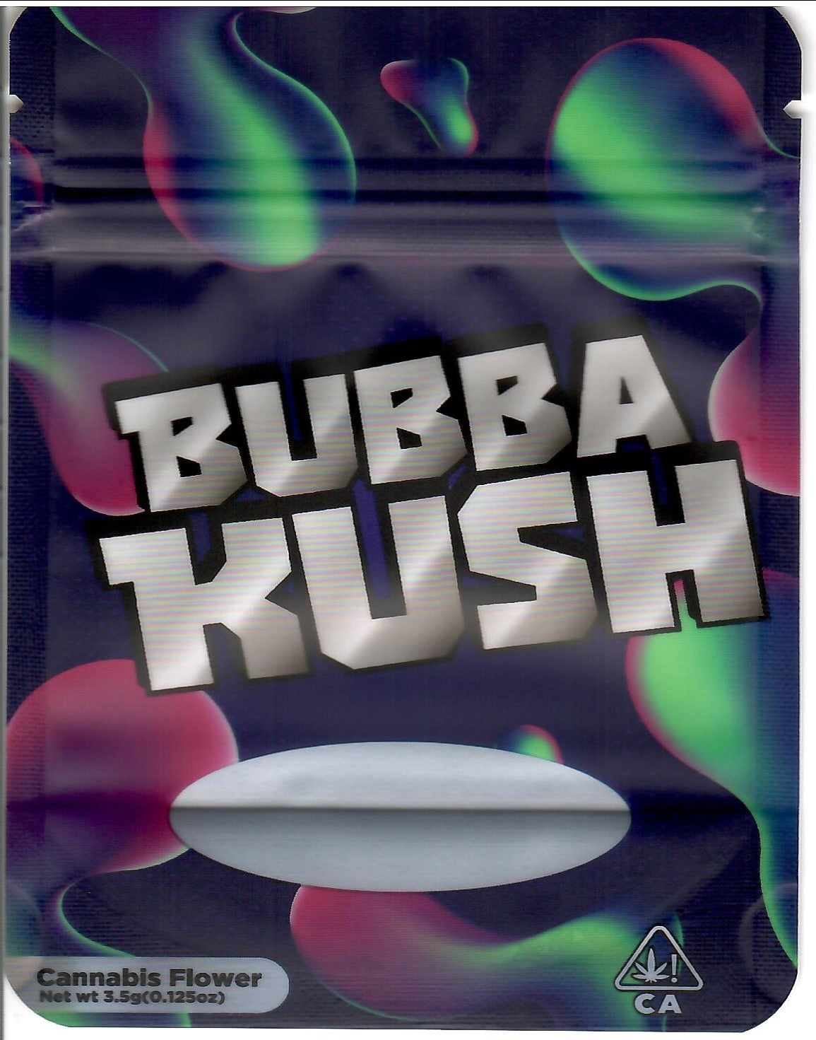 Smell-proof Bubba Kush Mylar Bags by The Baggie Store, featuring durable, resealable packaging for discreet storage.