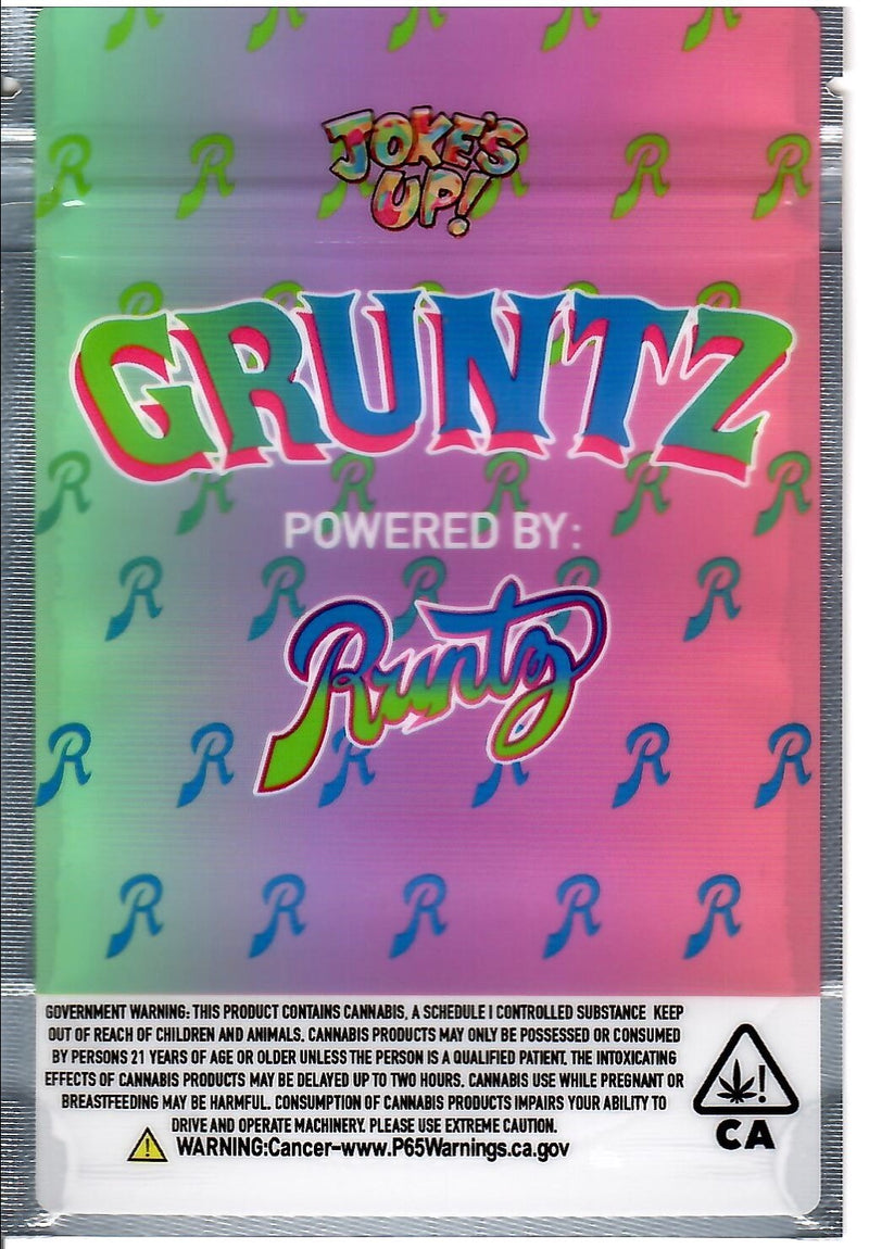 Smell-proof Gruntz Mylar Bags by The Baggie Store, showing durable, resealable packaging for secure storage.