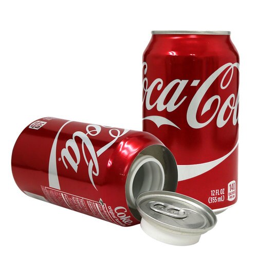 Assorted Safe Cans diversion safes designed to look like soda cans, with various colorful labels and branding.