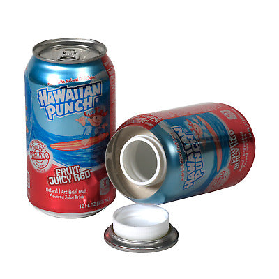 Assorted Safe Cans diversion safes shaped like soda cans with various colorful labels for discreet storage.