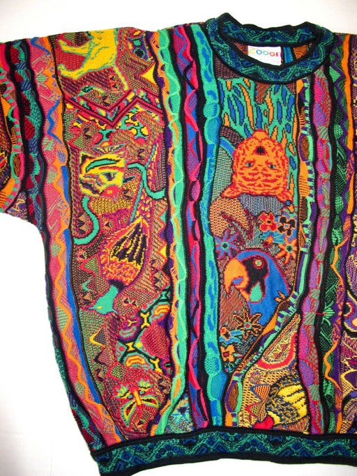 COOGI Authentic Vintage Retro Multicolor Rare Animal Print Hand Sewn Australian Sweater - TBS Supply Co