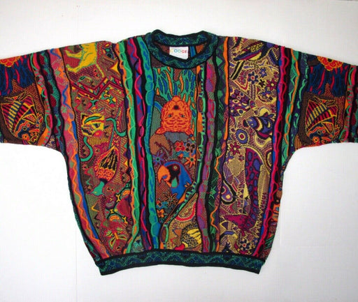 COOGI Authentic Vintage Retro Multicolor Rare Animal Print Hand Sewn Australian Sweater - TBS Supply Co