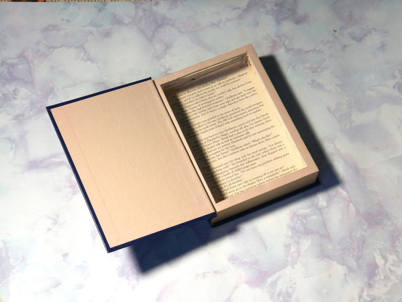 Safe Cans Diversion Safe hidden inside a book, secure storage safe for valuables, designed as a realistic book safe for discreet concealment.