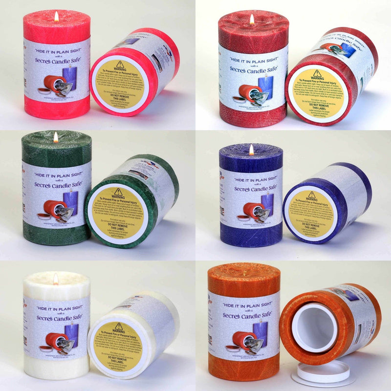 Safe Cans diversion safe designed as a candle, with hidden compartment for discreet storage, resembling a real candle.