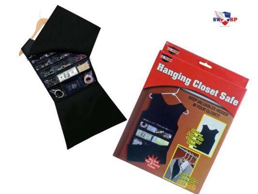 Hanging closet safe from Safe Cans, a diversion safe designed to discreetly hide valuables inside a concealed safe can.