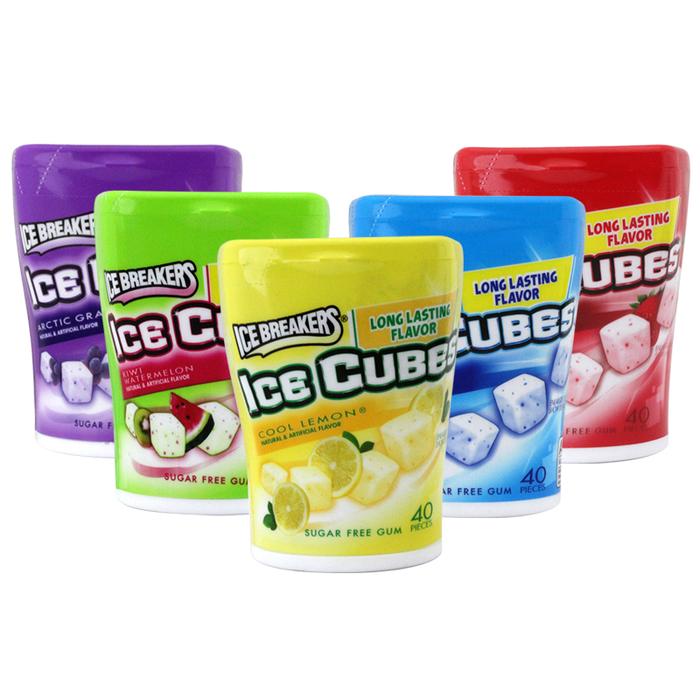Diversion safe disguised as ice cube gum container with assorted flavors by Safe Cans, designed to hide valuables discreetly.