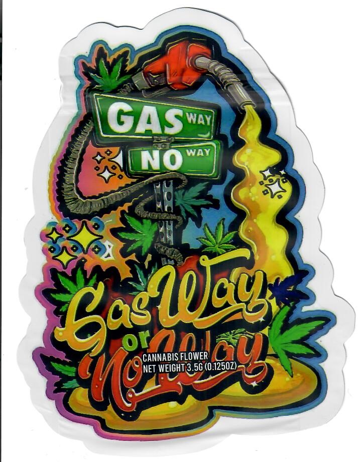 Set of 50 TBS SUPPLY CO Gas Way or No Way matte Mylar smell-proof bags for secure storage and odor control.
