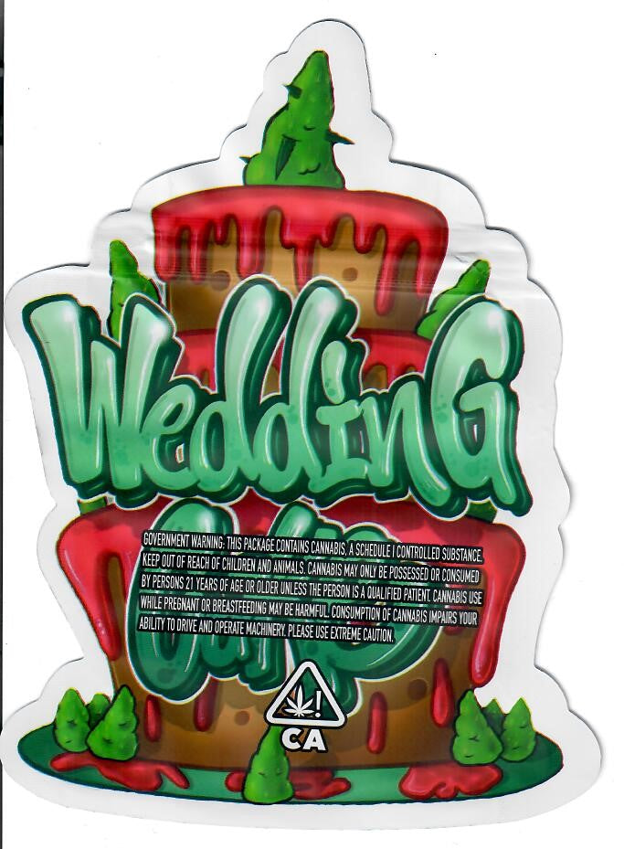 Set of 50 matte silver Mylar bags by TBS SUPPLY CO, smell-proof wedding cake-themed packaging for secure storage.