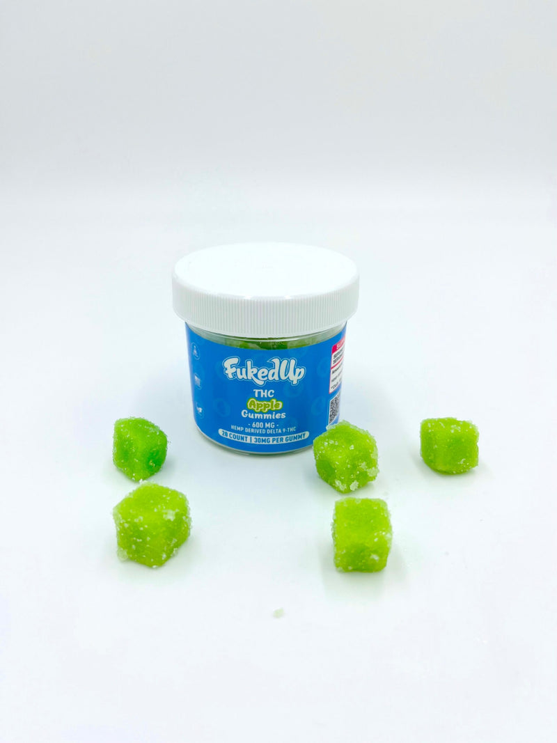 Fuked Up Delta 9 THC Gummies in colorful packaging, showcasing assorted fruit-flavored gummies for relaxation and wellness.