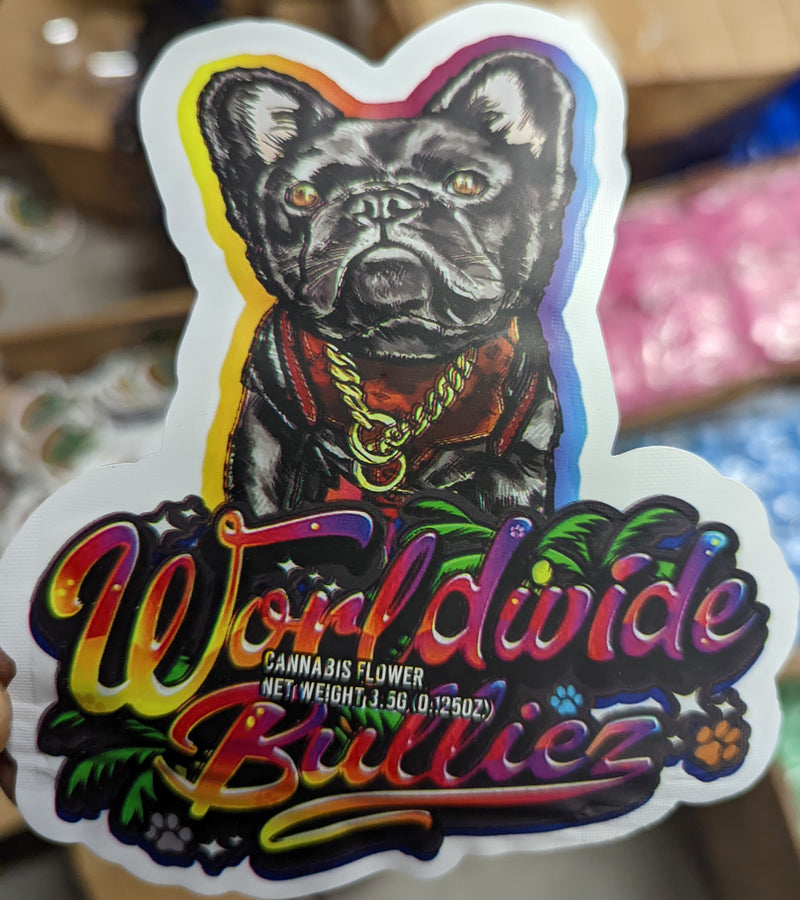Smell-proof Worldwide Bulliez Mylar Bags by TBS SUPPLY CO, 50-pack, with resealable closure and durable foil material.