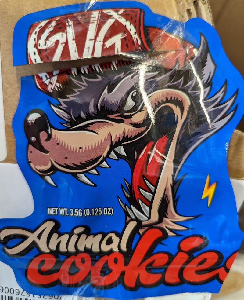 Smell-proof Animal Cookies Mylar bags in a pack of 50 by The Baggie Store, featuring secure, resealable storage for snacks or products.