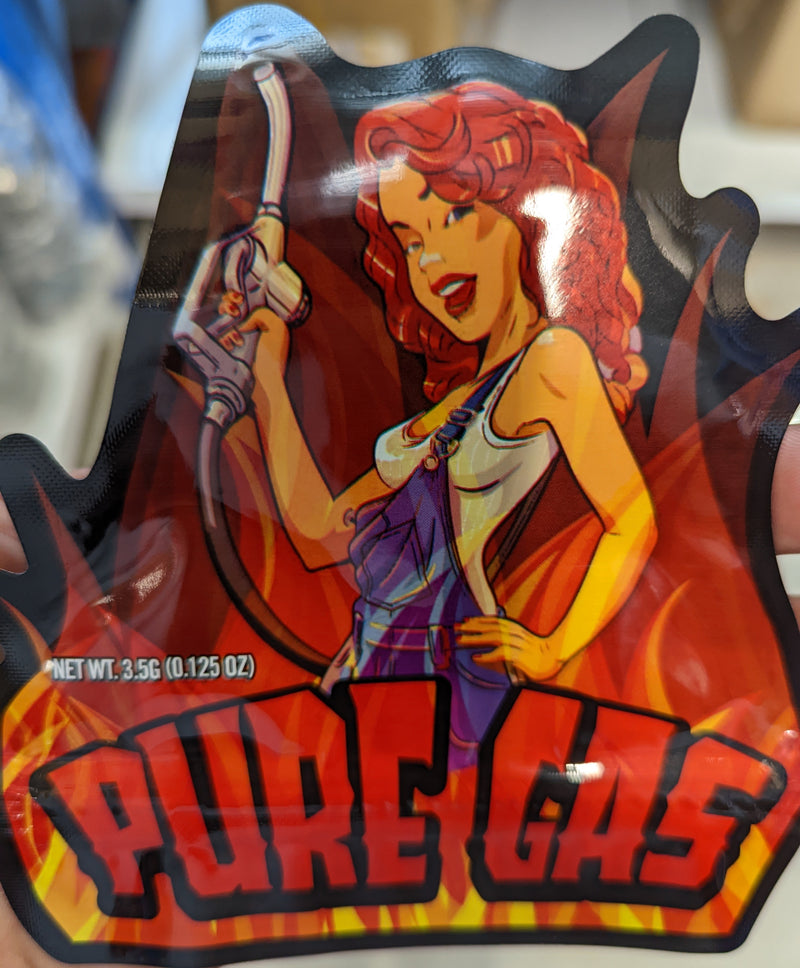 Smell-proof Pure Gas Mylar Bags by The Baggie Store, 50-pack, sealed storage bags for preserving and protecting goods.