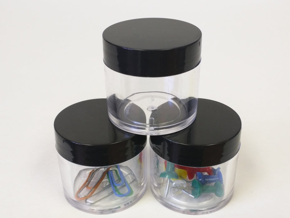 Head Stash Jar-30ML Polystyrene Containers – Black Lid - The Baggie Store