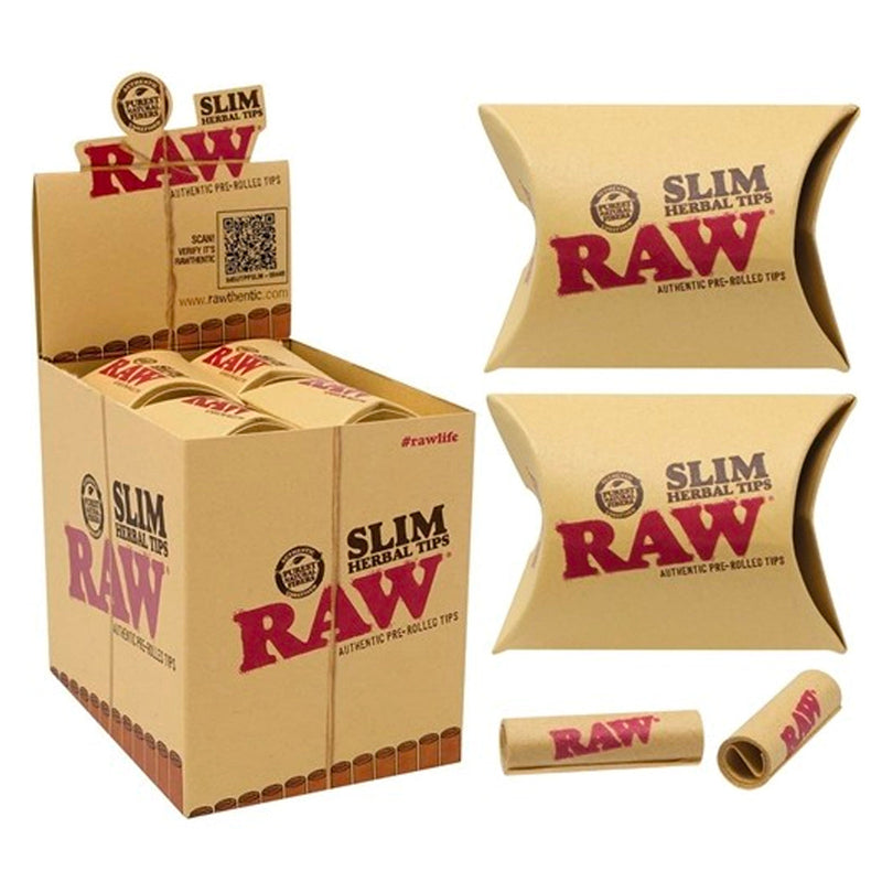 RAW Pre-Rolled Slim Herbal Tips - TBS Supply Co