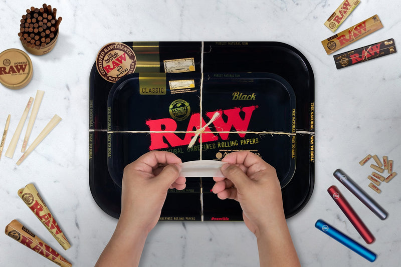 RAW Classic Black Rolling Tray - TBS Supply Co